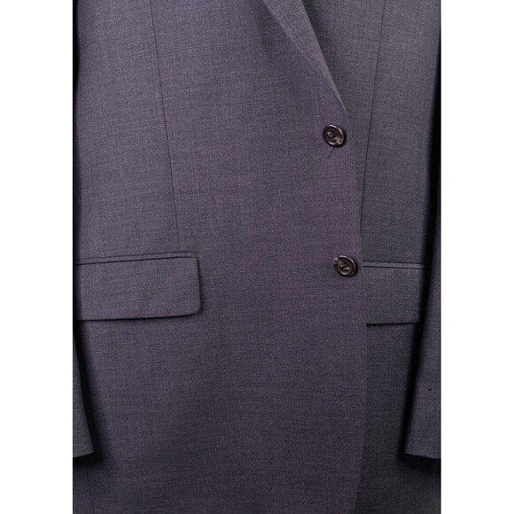 Ralph Lauren Mens Two Button Gray Blazer Wool Solid Sport Coat Jacket Size 48L - Picture 3 of 15
